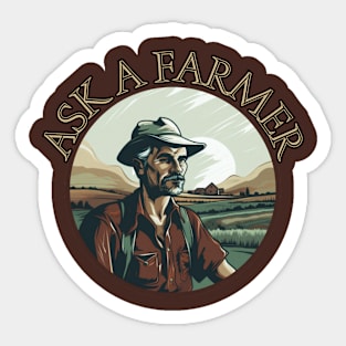 Ask a Farmer, village life, american farm, gift present ideas Sticker